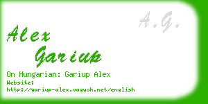 alex gariup business card